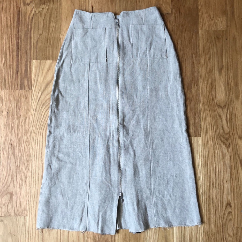 Vintage heavy linen midi skirt